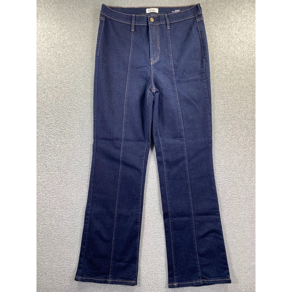 Nicole Miller Jeans Womens 14 Blue SOHO High Rise Boot Cut Dark Wash Denim